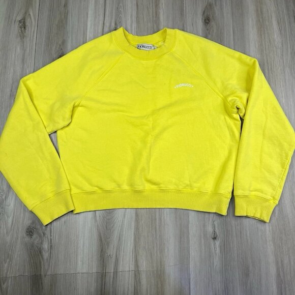 Fiorucci Crewneck Sweatshirt Pullover Yellow Color Women’s Size M Medium Italy - Picture 2 of 16